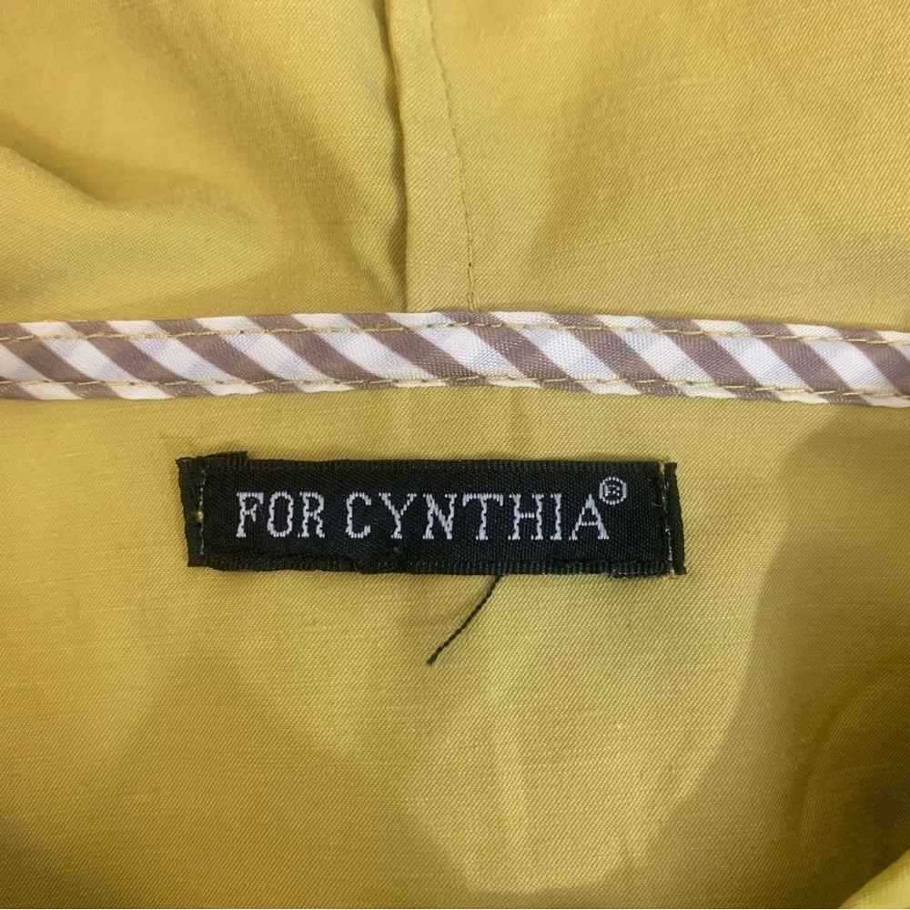 For Cynthia‎ Women's Mustard Hoodie Jacket Yellow Swing Sailor Trench Rain Coat - Picture 6 of 8
